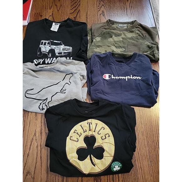 Boys Shirt Lot Size Small 8 T-Shirts Tops Kids Tees Boston Celtics Camouflage - Picture 7 of 7